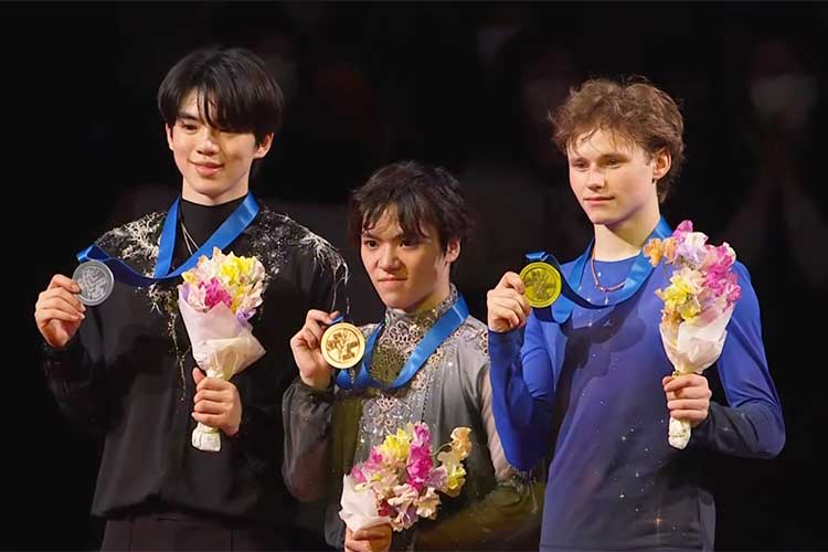 世界フィギュア選手権2023　世界フィギュア2023　宇野昌磨　メダル授与　表彰式