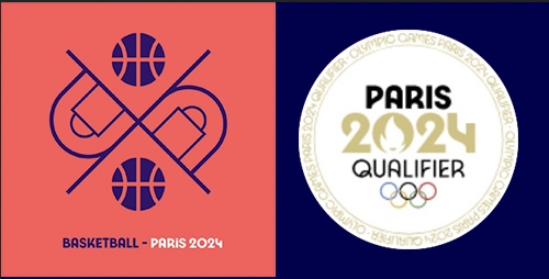 パリ五輪2024　オリンピック予選　男子バスケットボール　ピクトグラム