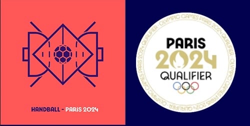 パリ五輪2024　オリンピック予選　ハンドボール　アジア予選　ピクトグラム