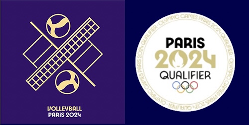 パリ五輪2024　オリンピック予選　バレーボール　ワールドカップ　ピクトグラム