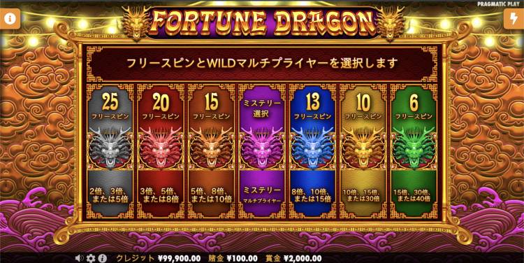 フォーチュンドラゴン　Fortune Dragon オンラインカジノ　スロット　プラグマ　ボーナス購入